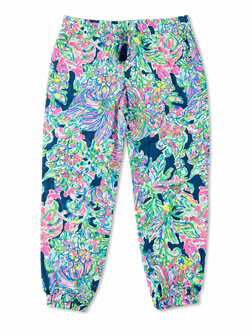 Lilly Pulitzer Tropical Print Pull-On Jogger Pants Size Large